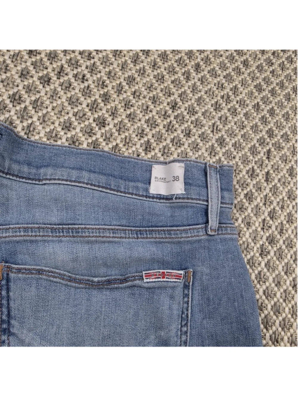 Hudson Blake Slim Straight Jeans Mens Size 38 Light Wash Premium Denim